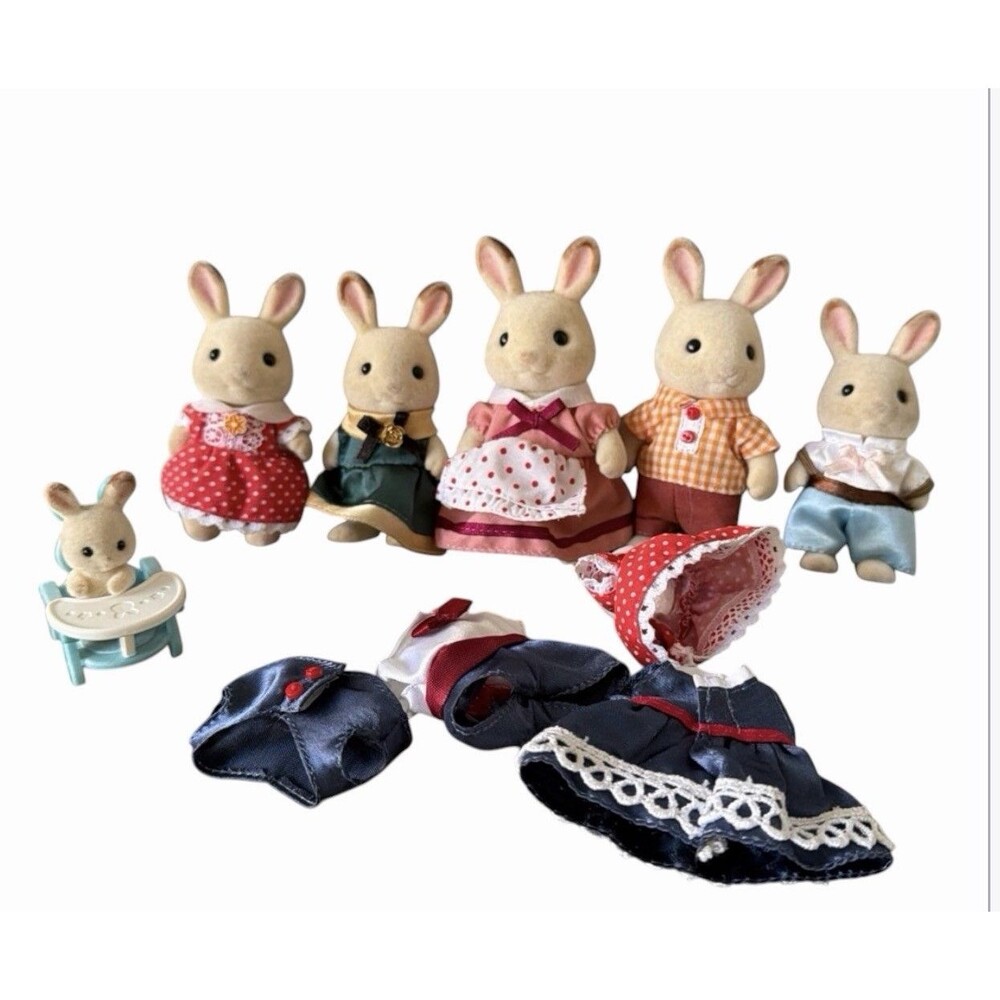 Calico Critters Bunny Family Lot